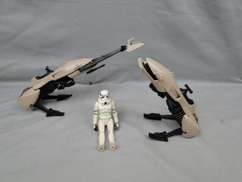 Vintage 1983 Star Wars Speeder Bike Incomplete Lot 1977 Stormtrooper