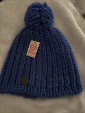 Victorias Secret PINK Dzianinowa czapka z pomponem Czapka Jeden rozmiar Czapka zimowa Niebieska Fabrycznie nowa z metką