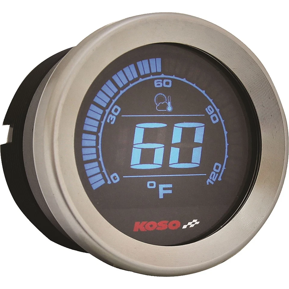 Grupo de calibre digital Koso bisel plateado 04-13 FLHT y FLTR BA050901 Foto 2 de 4