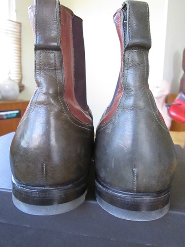 mens Bottega Veneta Italy Leather Ankle Boots Russet & Dark Sergent 45 ,usa 12 - Picture 4 of 8