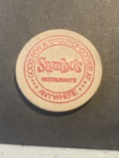 Sambo's Restaurant Wooden Nickel Anywhere Token Coffee Chip