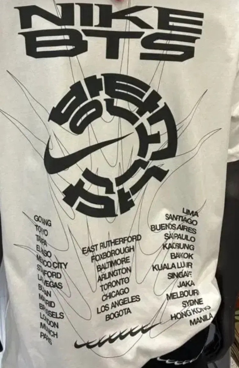 Nike BTS Collaboration White T-Shirt Official Merch- M size