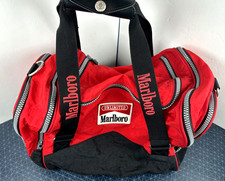 Marlboro Unlimited Red & Black Duffel Bag - Vintage Travel Gym Tote, Stitch Logo