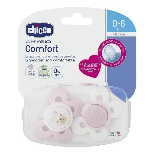 2 Pack PHYSIO COMFORT Silicone Soacers 0-6 Months Bean Pink
