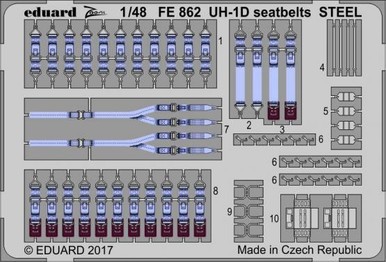 Eduard FE862 1/48 UH-1D Seatbelts Steel for Kittyhawk