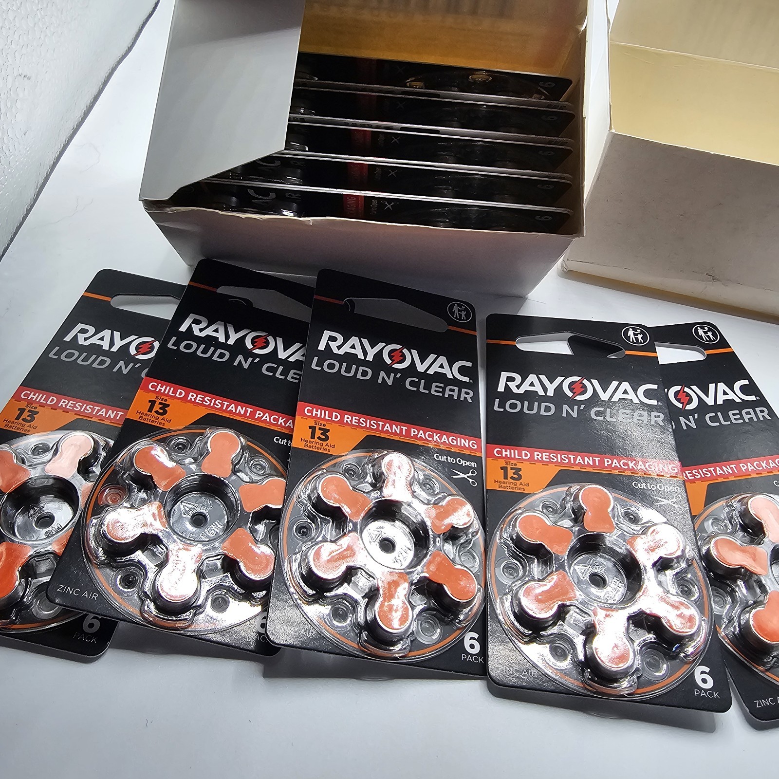 15 Packs 90 Cells Rayovac Loud n' Clear Sz 13 Hearing Aid Ba