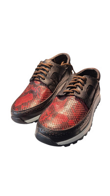 Genuine Python Black Cherry Front-cut  Low-top Texas Country Sneaker 943-946