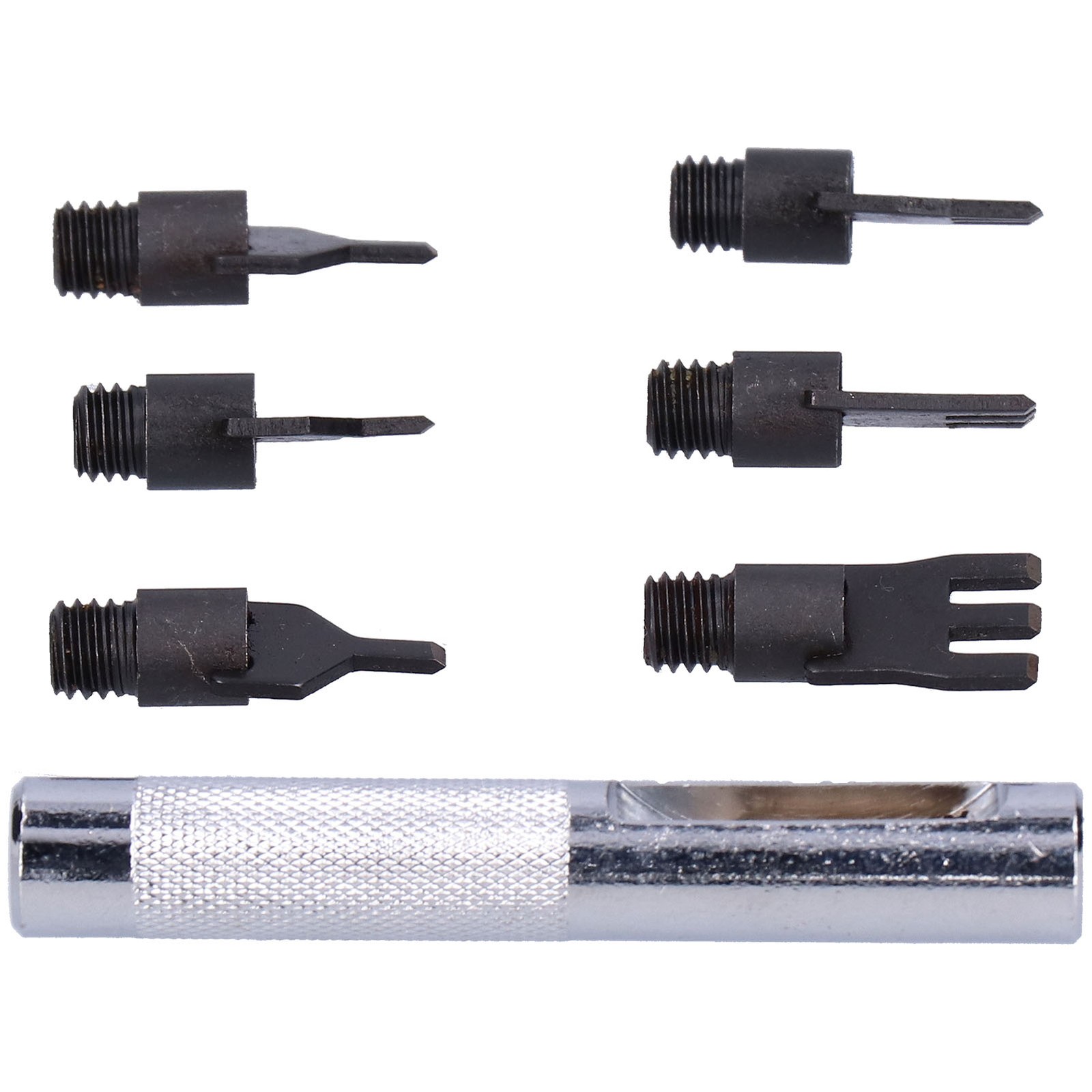 Leather Prong Set Metal Interchangeable Flat Chisel Bit Hole Punch Stitching