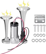 12V 600DB Air Horn Dual Trumpets,Super Loud Air Horn for Truck, Dual Electric Ai