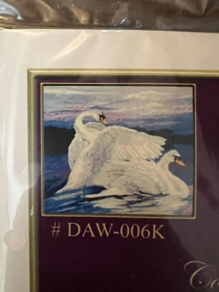 Kit de punto de cruz contado Kustom Krafts #DAW-006K “Swans” 16x13,25” Foto 2 de 3