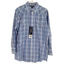 Panhandle Men's Plaid Pearl Snap Button Western Shirt Size 16 - 33 New with tags