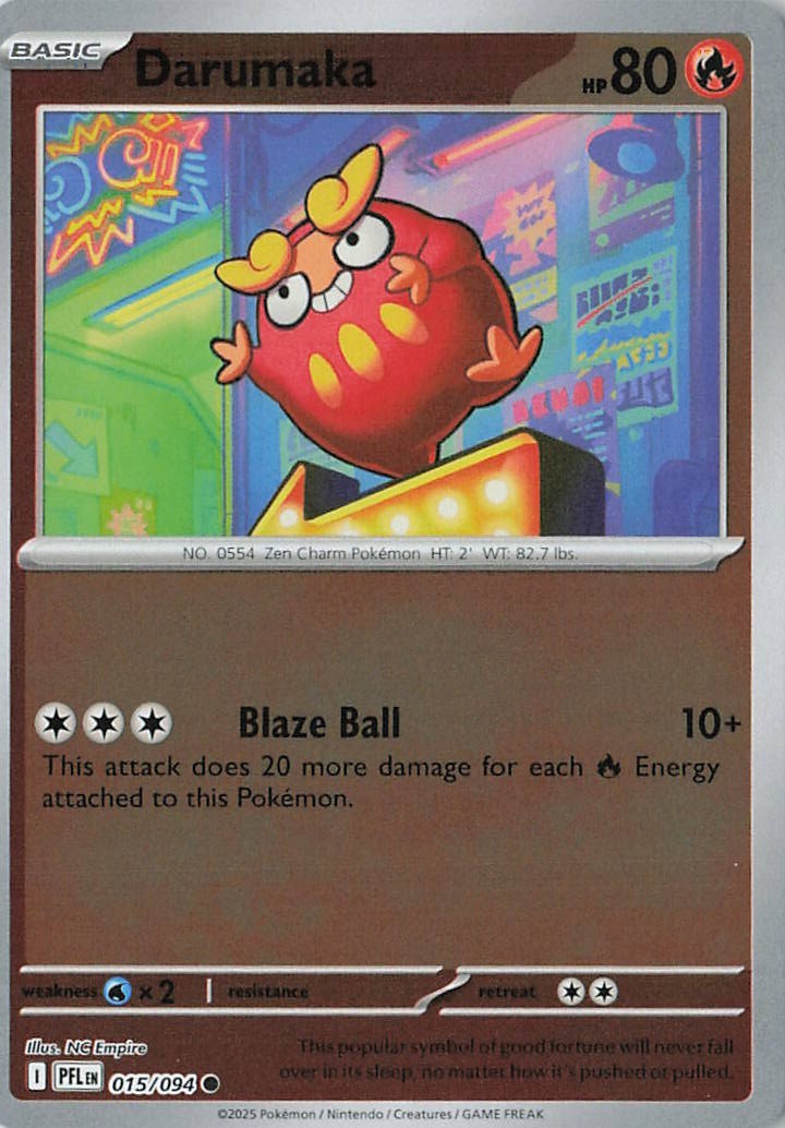 Darumaka Reverse Holo ME02: Phantasmal Flames 015/094 NM