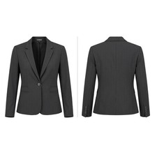Express Pinstripe Single Button Stretch Lined Blazer Jacket Women Size 6