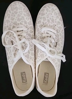 Keds Womens 11 Animal Print Lace-Up Sneakers Shoes New