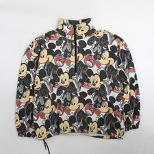 Vintage Mickey Mouse Disney 1/2 Zip Pullover Sweatshirt Medium All Over Print