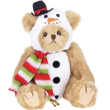 Bearington Christmas Stuffed Animals Teddy Bear Snowman Plush Winter - Froste