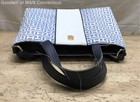 Tommy Hilfiger Blue White Monogram Canvas Leather Satchel Crossbody Bag — photo 5