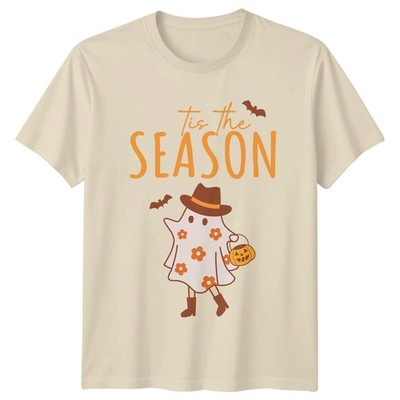Tis The Season Damen T-Shirt Retro Cowboy Geist Halloween Geschenk für Sie