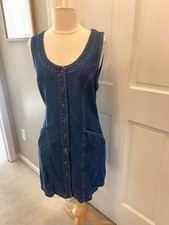 Vintage 80s Button Up Denim Jean Dress TY wear Sz 10