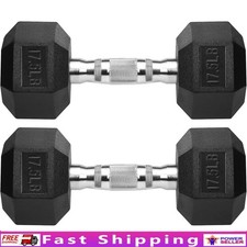 Cast Iron Rubber Coated Hex Dumbbells Ergonomic Grip Weight Training Equipment
