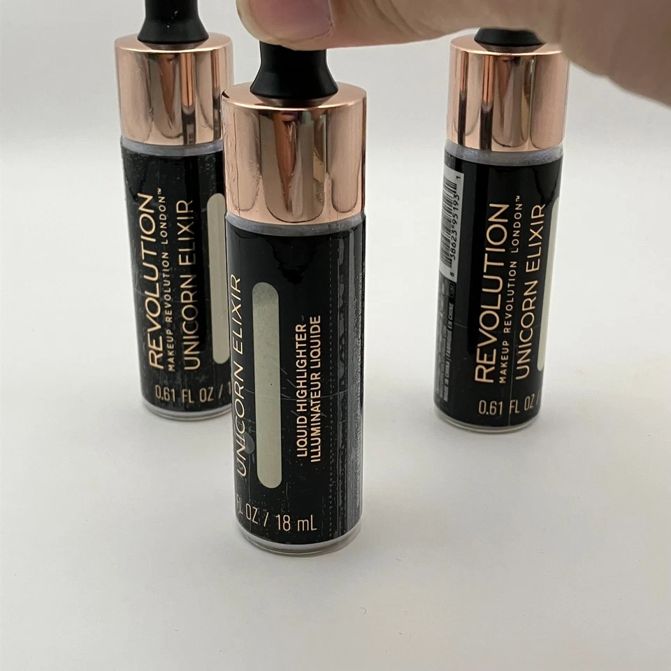 Makeup Revolution Liquid Highlighter Unicorn Elixir Illuminating Liquid Pck Of 3 - Image 3 of 4