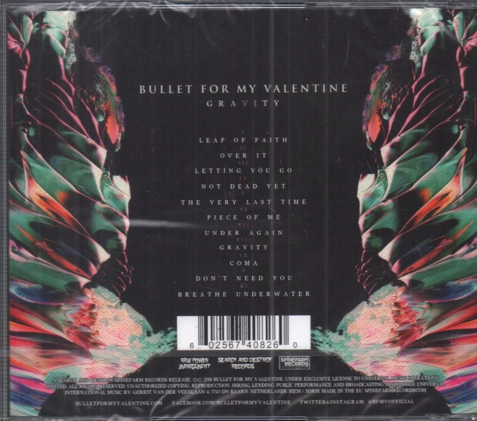 Bullet For My Valentine Gravity CD Europa Spinefarm 2018 Neu Und Versiegelt - Bild 2 von 2