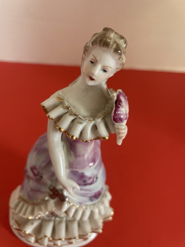 Vintage Porzellan verziert 6 Zoll Mann & Frau viktorianische Figuren - Bild 3 von 22