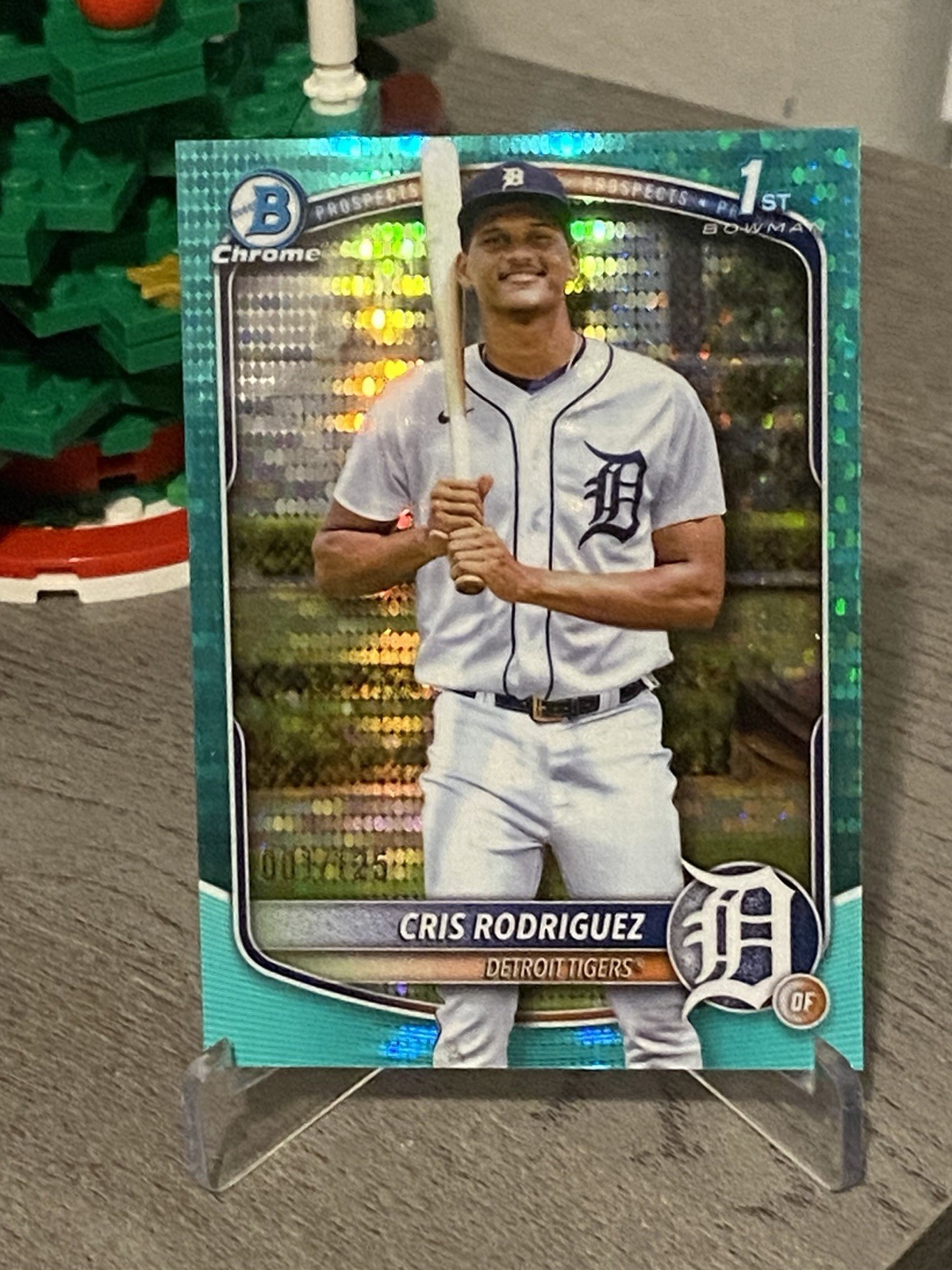 2025 Bowman 1st Chrome Cris Rodriguez Aqua Pulsar Refractor /125 Tigers BCP-250