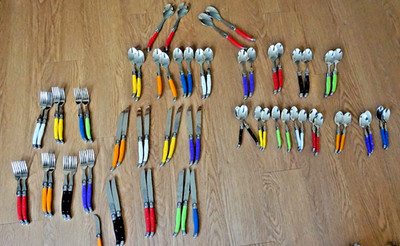 LAGUIOLE BY FLYING COLORS CUTLERY FLATWARE SET OF 66PC READ!