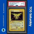 1999 POKEMON FRENCH BASE SET 1ST EDITION #16/102 ZAPDOS HOLO RARE PSA 10