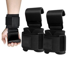 Weight Lifting Hooks,Hand Grip Support,Gym Wrist Straps,Deadlift Gloves,Black