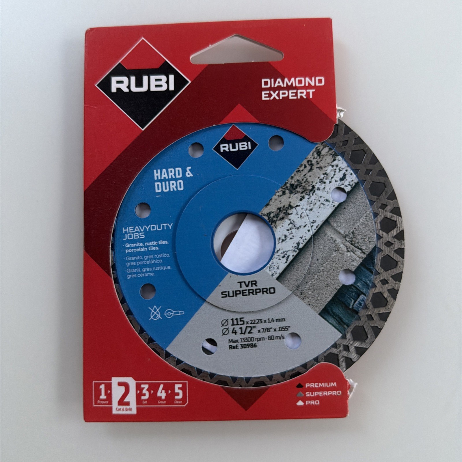 RUBI TVP Superpro 115mm Diamond Disc 115x22.23x1.4mm VAT Inc 30986 Cutting