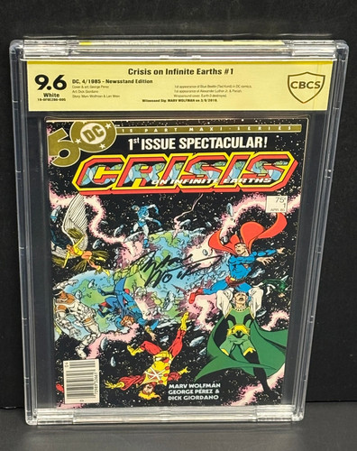 Crisis on Infinite Earths #1 - Signed By Marv Wolfman - CBCS 9.6 Graded