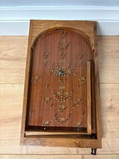 Vintage Wooden Bagatelle Game Board &ndash; Brass Pins & Scoring