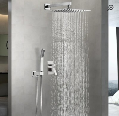 Cobbe Shower System with Waterfall Tub Spout 12'' Rainfall Shower Head - NOB