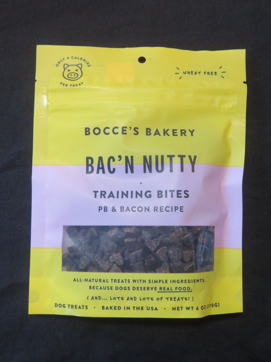 Bocce's Bakery Bac'N Nutty Training Bites Dog Treats PB Bacon