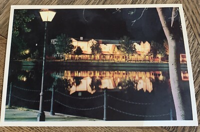 Vtg Postcard English Village Night London Bridge Lake Havasu Channel Az Unposted