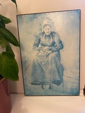 Vintage Athena block print Vincent Van Gogh Grinding coffee