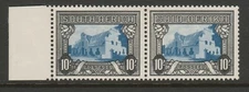 South Africa 1933-48 10/- Blue & charcoal, Spot in frame R 5/1 SG 64ca Mint.