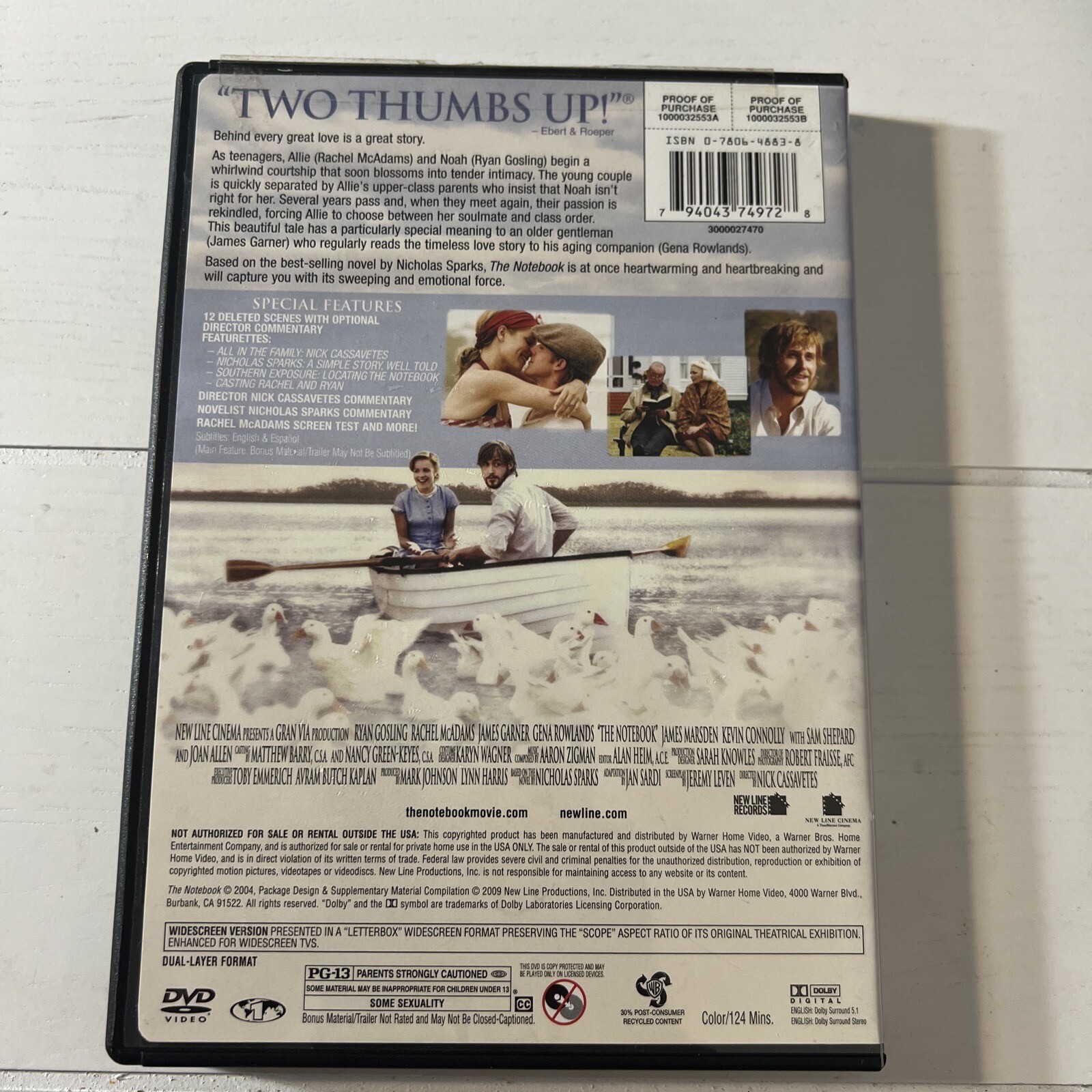 The Notebook (DVD, 2004) 794043749728 eBay