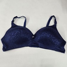 Bali Women Bra 38D Blue Lightly Lined Smooth T Shirt Adjustable Straps