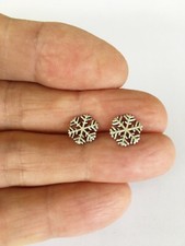 Sterling Silver 10mm Snowflake Hypo-Allergenic Post stud earrings.