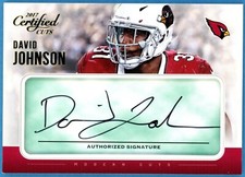 2017 Panini Certified Cuts Green David Johnson On-Card Auto 4/5 #MC-DJ