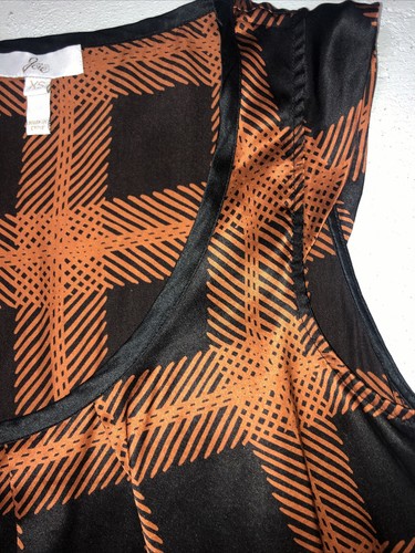 JOIE Black Rust Orange Silk Top Sz XS - Picture 3 of 6