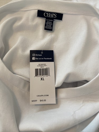 CHAPS SCOOP Neck Relaxed Blouse NWT WHITE SIZE XL SHORT SLEEVE PULLOVER - Picture 9 of 12