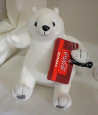 COCA COLA POLAR BEAR COKE BEAN BAG W/ BOTTLE TAGS IN PLACE NEW