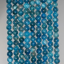 6MM APATITE GEMSTONE GRADE AA DEEP BLUE ROUND 6MM LOOSE BEADS 15.5"