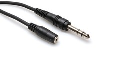 Hosa 4 pack of Headphone Adaptor Cable, 3.5 mm TRS to 1/4 in TRS, 10 ft MHE-310