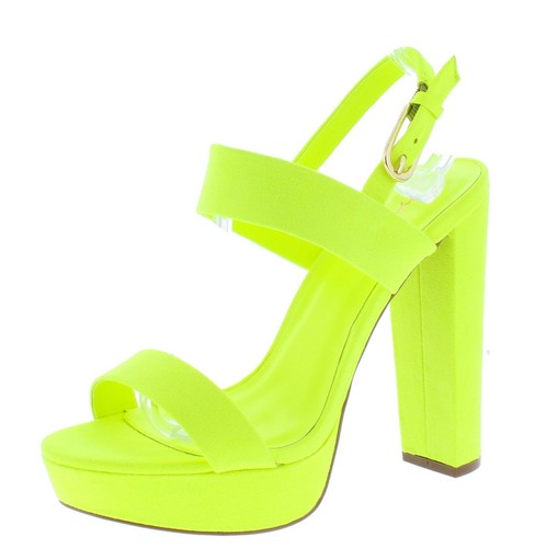 neon yellow platform heels