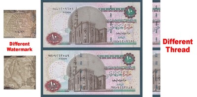 Egypt - 2006 - Rare - C.O. Prefix ''241'' - Different Wmk / Thread - 10 EGP - OKDA